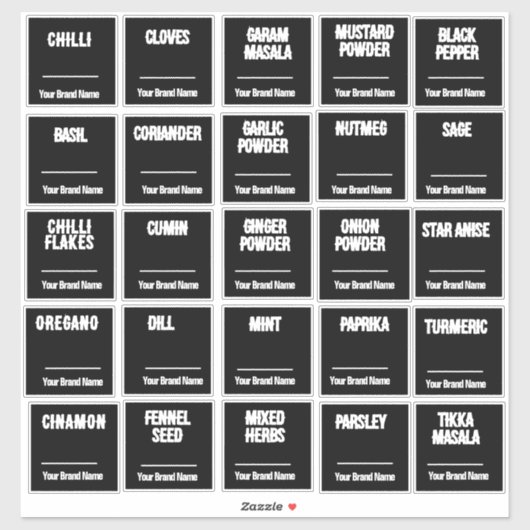 Kruiden en specerijen label |Glasbewaringsetiket (Vel)