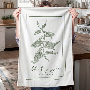 Kruiden en specerijen Plant Zwart Pepper Groen Theedoek