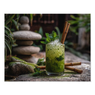 Kruiden Groene Cocktail Zen Tuin Ontsnapping Foto Afdruk