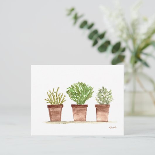 Kruiden, sage, rozemarijn, tijm briefkaart (Staand voorkant)