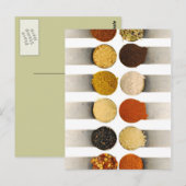 Kruiden specerijen en poedervormige ingrediënten briefkaart (Voorkant / Achterkant)
