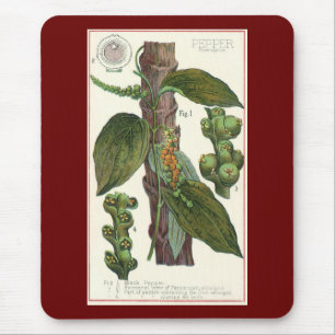  kruiden specerijen, zwart Plant Muismat