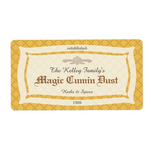 Kruiden & Spice U Pick Kleur Product met Datum Etiket (Voorkant)