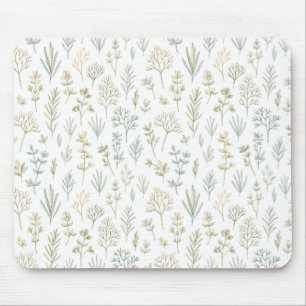 Kruiden Sprigs Micro Botanische Herhalende Patroon Muismat
