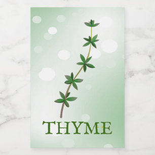 Kruiden Thyme Label Voedselcontainer Etiket