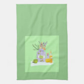 Kruiden Towel Green met oils en bloemen Theedoek (Verticaal)