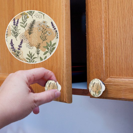 Kruidenbloesems Keramische knop