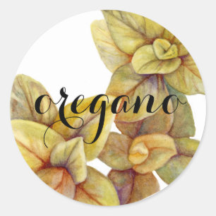 Kruidenetiket: oregano ronde sticker