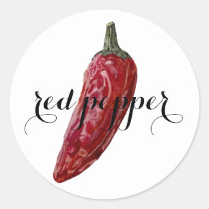 Kruidenetiket: Rode peper Ronde Sticker