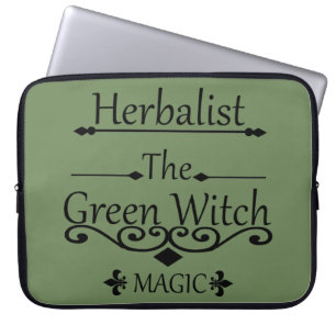 Kruidengenezer groene heks magie natuurlijke genee laptop sleeve