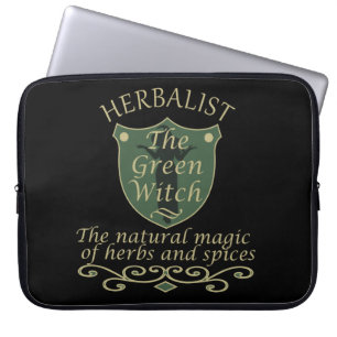 Kruidengenezer groene heks magie natuurlijke genee laptop sleeve