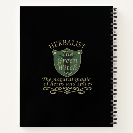 Kruidengenezer groene heks magie natuurlijke genee notitieboek (Achterkant)