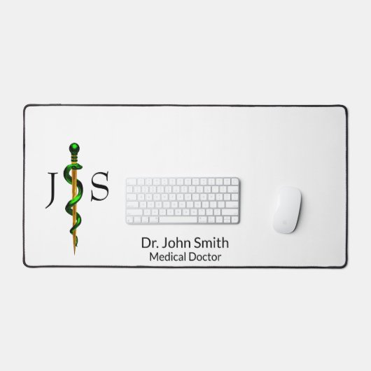 Kruidengroene staaf van Asclepius Gold Medical Bureaumat (Keyboard & Muis)