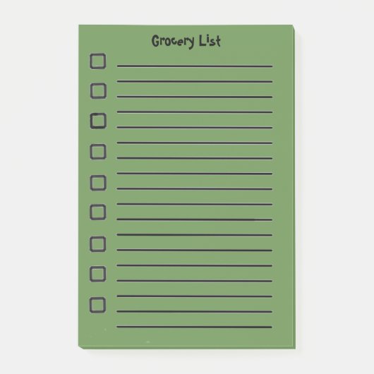 Kruidenier Lijst Groene Sticky Notes 2e editie (Voorkant)