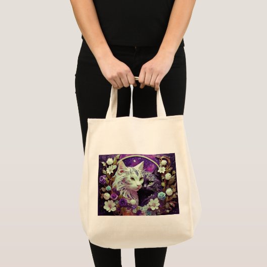 Kruidenierstas met Kattenillustratie Tote Bag (Voorkant (product))