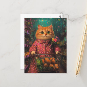 Kruidenierswinkel Schattige Ginger Cat Briefkaart