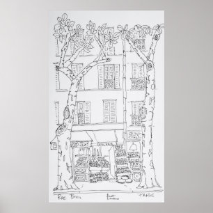 Kruidenierszaak Rue Brea, Parijs, Frankrijk Poster