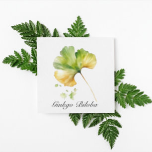 Kruidenleven: Ginkgo Biloba blad aanpasbaar Kaart
