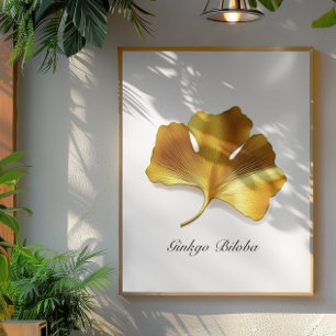 Kruidenleven, Gouden Ginkgo Biloba aanpasbaar Perfect Poster