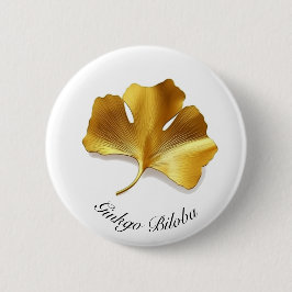 Kruidenleven: Gouden Ginkgo Biloba aanpasbaar Ronde Button 5,7 Cm
