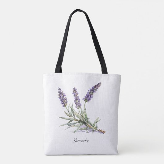 Kruidenleven: Lavendel, aanpasbaar Draagtas (Achterkant)