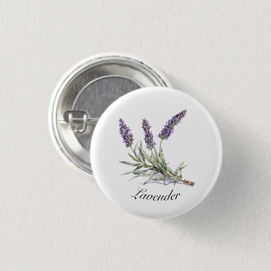 Kruidenleven: Lavendel, aanpasbaar Ronde Button 3,2 Cm (Voorkant /achterkant)