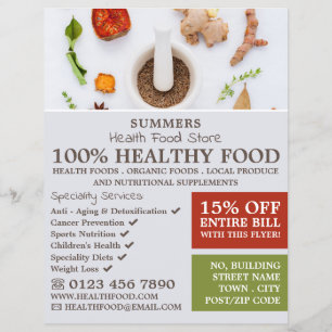Kruidenmix, Reclame voor natuurvoedingswinkel Flyer