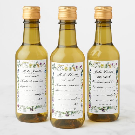 kruidentuin handgemaakt extract Label Set Wijn Etiket (Flessen)