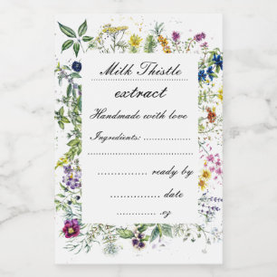 kruidentuin handgemaakt extract Label Set Wijn Etiket