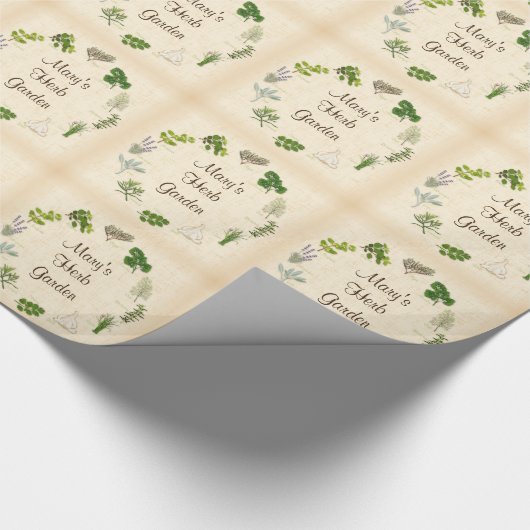 Kruidentuin inpakpapier voor kruidengeschenken (Hoek)