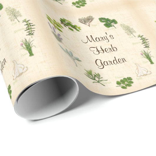 Kruidentuin inpakpapier voor kruidengeschenken (Rol Hoek)