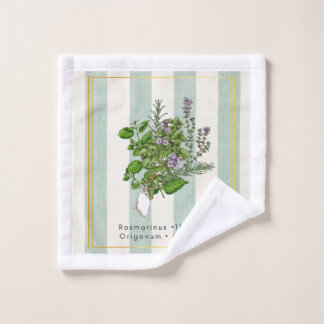 Kruidentuinmengsel met botanische kunst voor de ke washandje