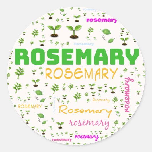 KRUIDENWOORD LABEL - ROZEMARIJN (Voorkant)