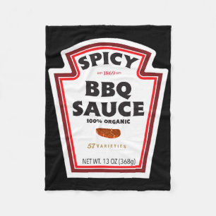 Kruidige BBQ Sauce Bottle Label Grappige Halloween Fleece Deken