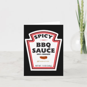 Kruidige BBQ Sauce Bottle Label Grappige Halloween Kaart