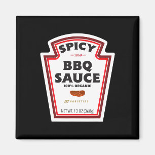 Kruidige BBQ Sauce Bottle Label Grappige Halloween Magneet