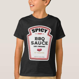 Kruidige BBQ Sauce Bottle Label Grappige Halloween T-shirt