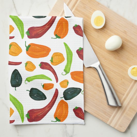 Kruidige chili peper zuidwestelijke keukenhanddoek (Quarter Fold)