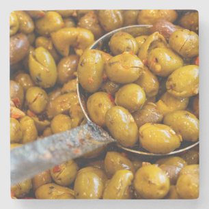 Kruidige Nocellara Etnea olijven Stenen Onderzetter