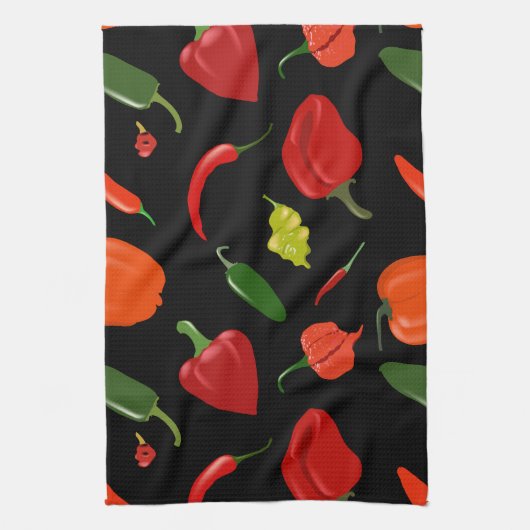 Kruidige paprika's keukenhanddoek (Verticaal)