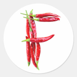 Kruidige pepers - vurig! chilipepers ronde sticker