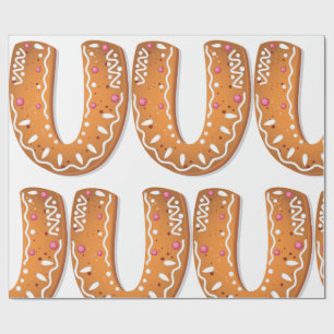 Kruidkoek Letter U Monogram Kerstkoekje Cadeaupapier