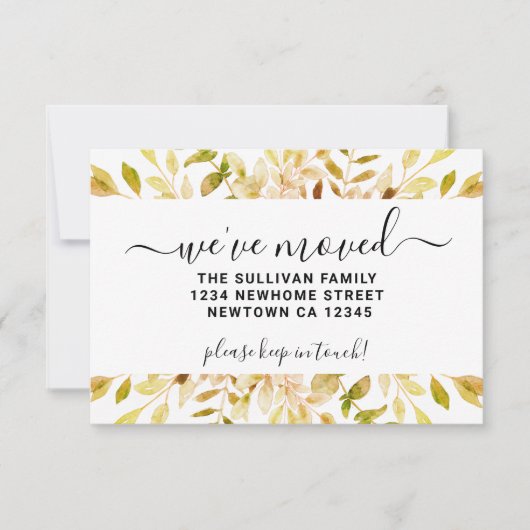 Kruidkundige herfstbladeren Aankondiging van verhu (Voorkant)