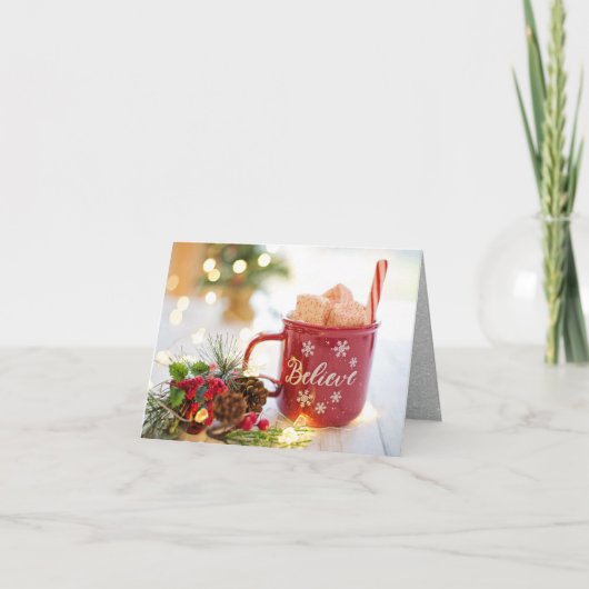 Kruik 'Geloof', Marshmallows, Kerstversiering Feestdagen Kaart (Voorkant)
