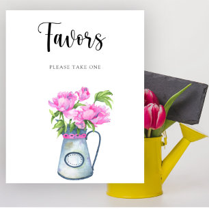 Kruik van bloemen baby shower Favors Poster