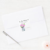 Kruik van bloemen - voor de bibliotheek van vierkante sticker (Envelop)