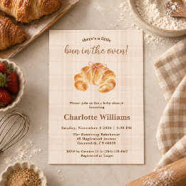 Kruimel in de Oven Croissant Meisje Baby Shower Kaart