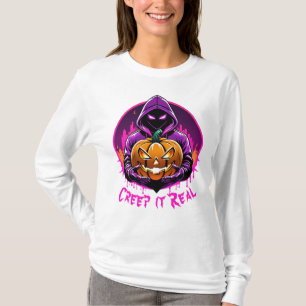Kruip het echt binnen, griezelige Halloween-illust T-shirt