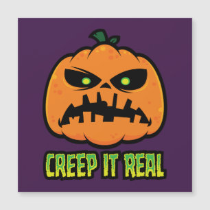 Kruip het echt chagrijnig Halloween pompoen