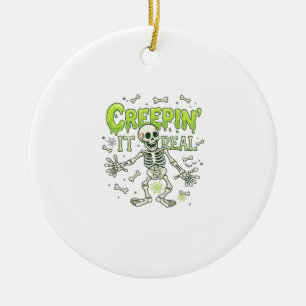 Kruipend Het Werkelijke Skelet Halloween Botten Sp Keramisch Ornament